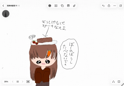 ステーキを帽子と勘違いしている少女 by カラぴち大好きマン