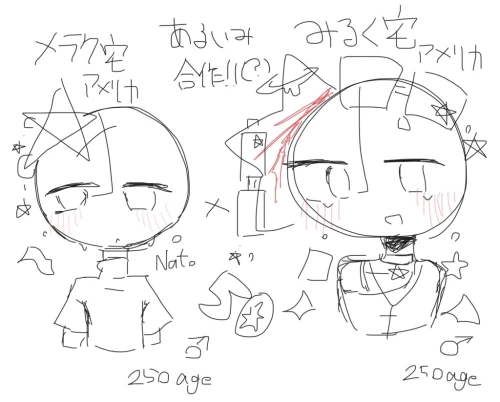 みるくとメラクの🇺🇸同士を会話させようイラストリレー by みるく×メラク