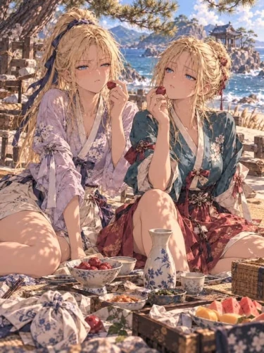 【AI生成】海辺のピクニック by inungpt